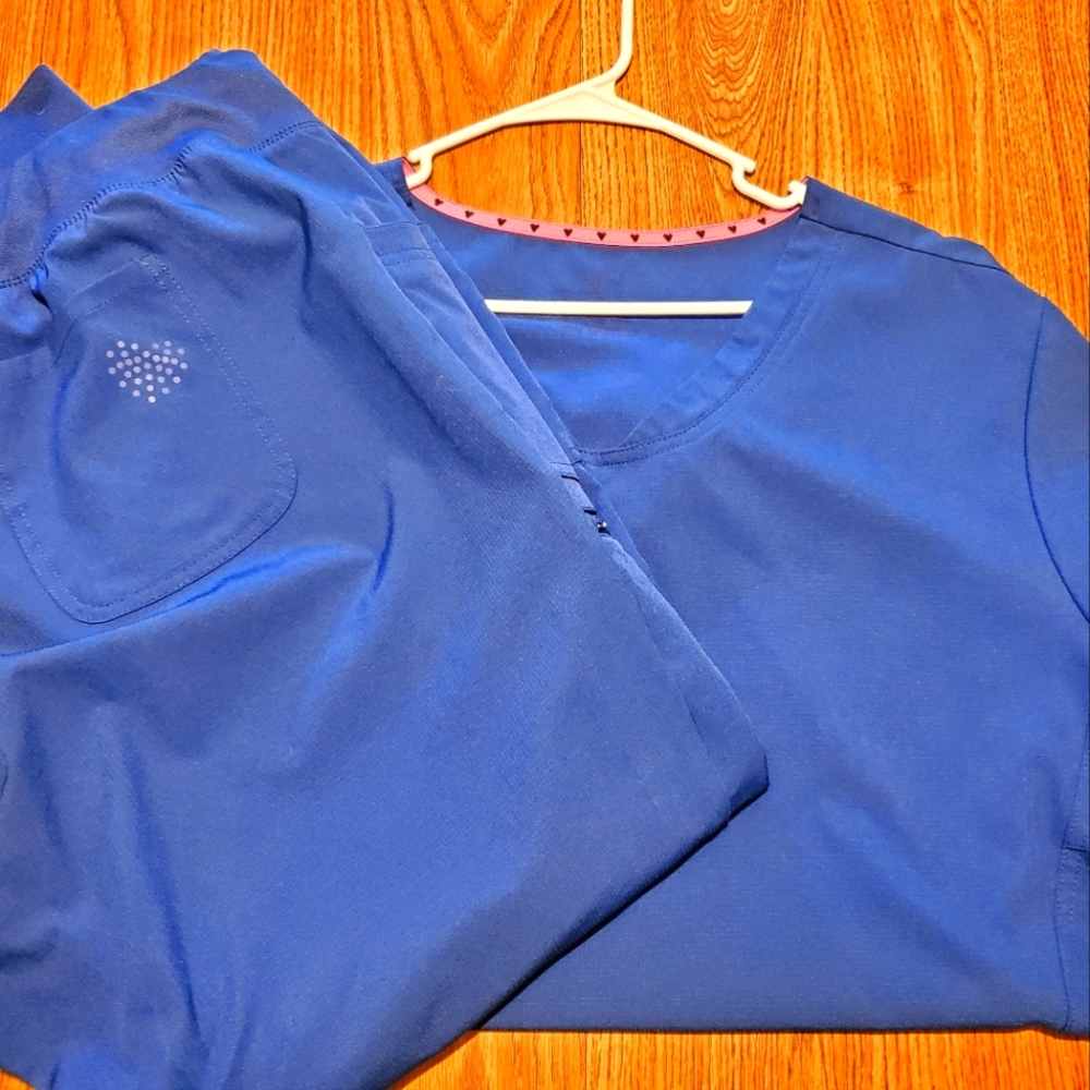 Heart soul scrubs. Plus size. Galaxy Blue.